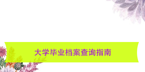 大学毕业档案查询指南，解决档案难题