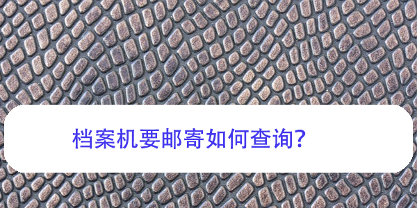 档案机要邮寄如何查询，档案查询指南来了