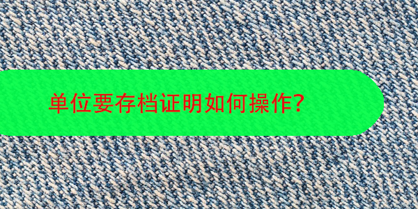 档案自己手上，单位要存档证明如何操作？